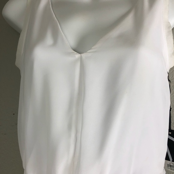 Simply Vera Vera Wang Dress XS White Blue Black Watercolor Handkerchief Hemline - Picture 4 of 7